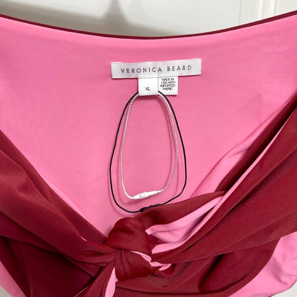 Veronica Beard Azoia Tie Front Bikini Bottoms in Deep Brick Size XL - Picture 9 of 12